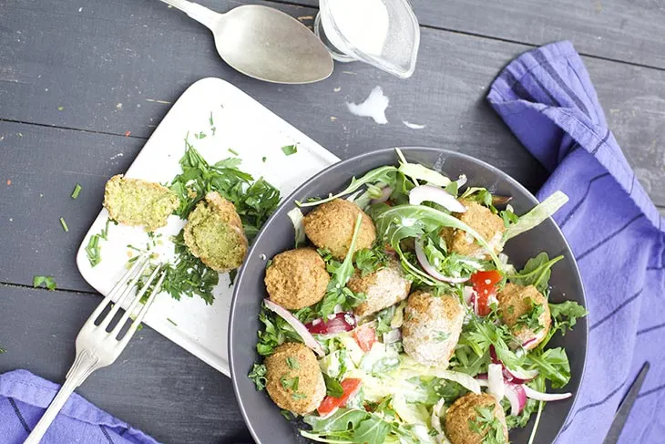 Quinoa Falafel vegan recipe salad