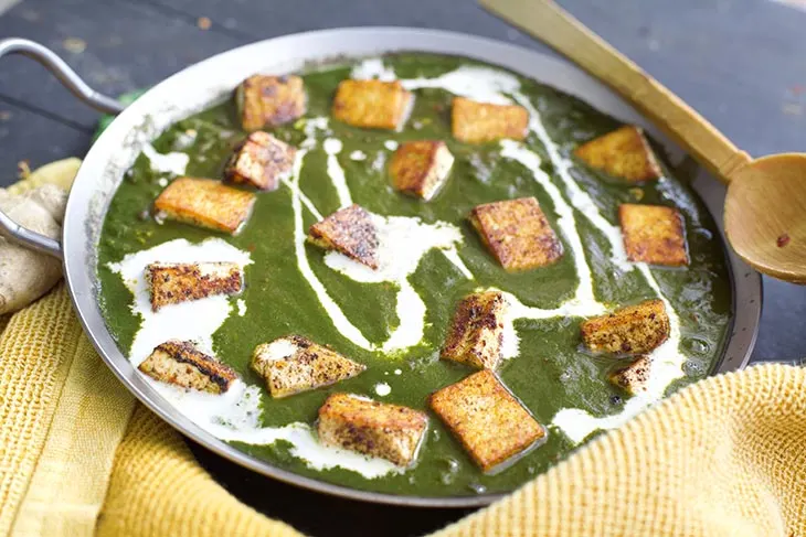 Vegan Palak Paneer spanac cu branza reteta