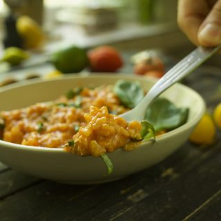 Vegan Roasted Tomato Risotto cu rosii reteta