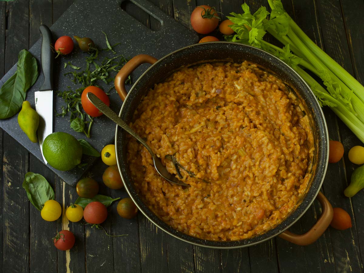 Vegan Roasted Tomato Risotto