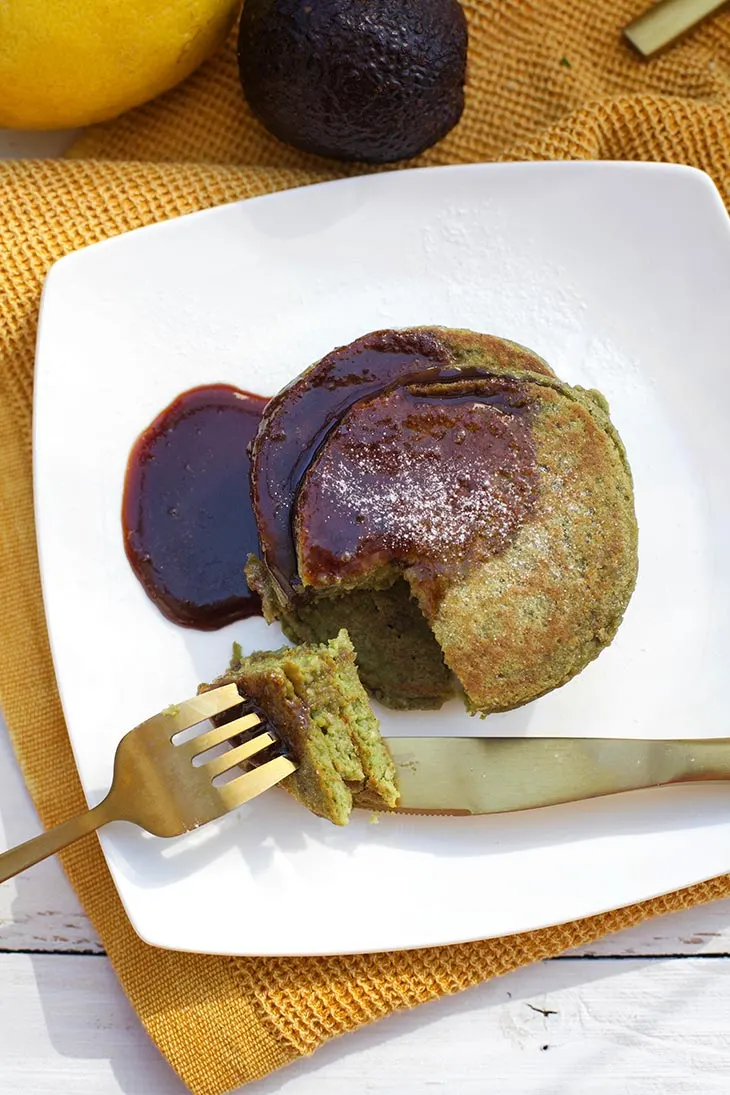 sweet avocado pancakes with chocolate