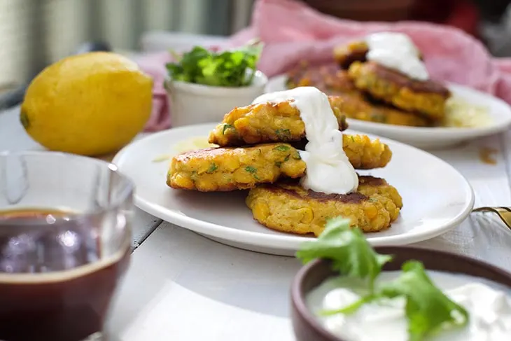 vegan corn fritters