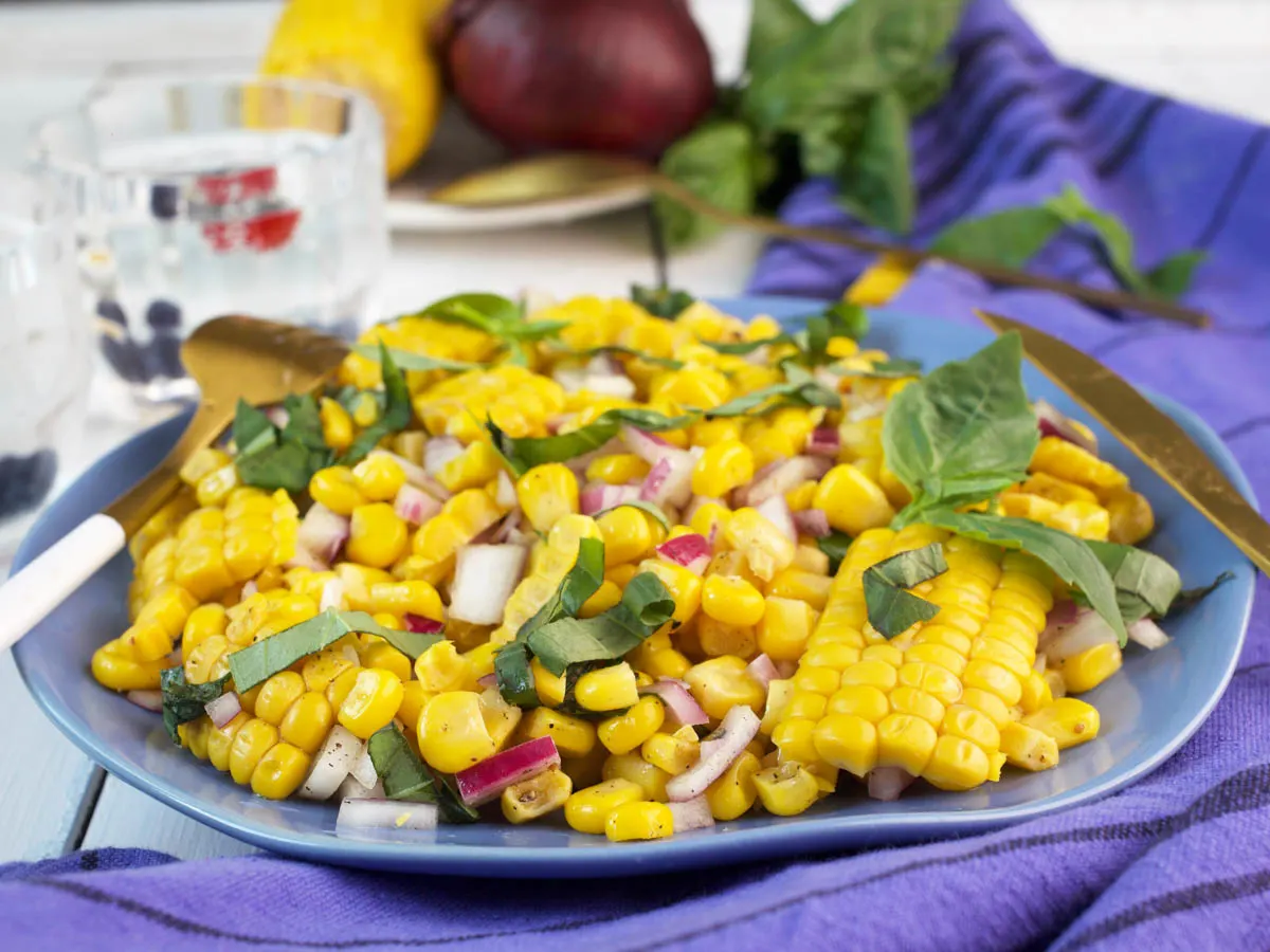 vegan fresh corn salad