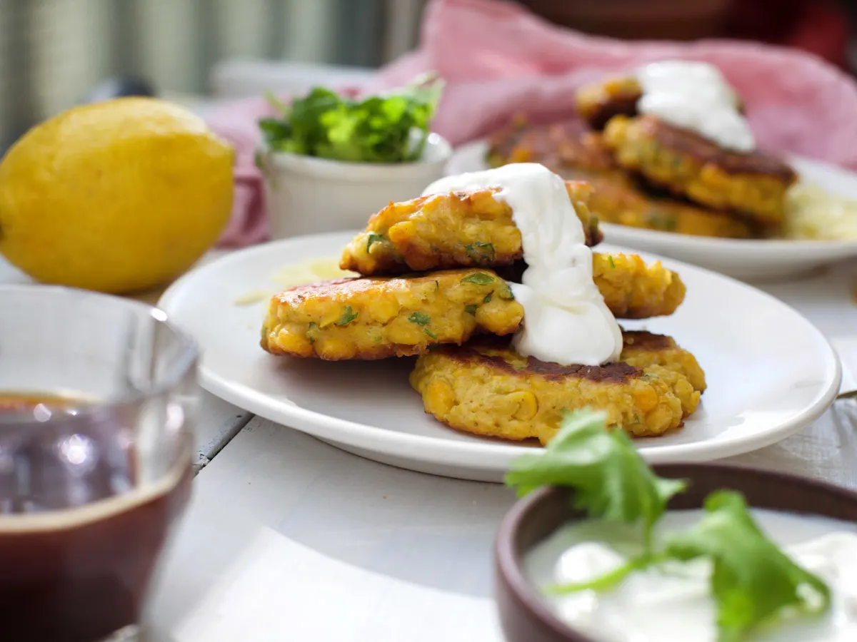 vegan corn fritters