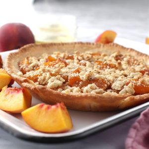 Peach Crumble Pie recipe prajitura cu piersici