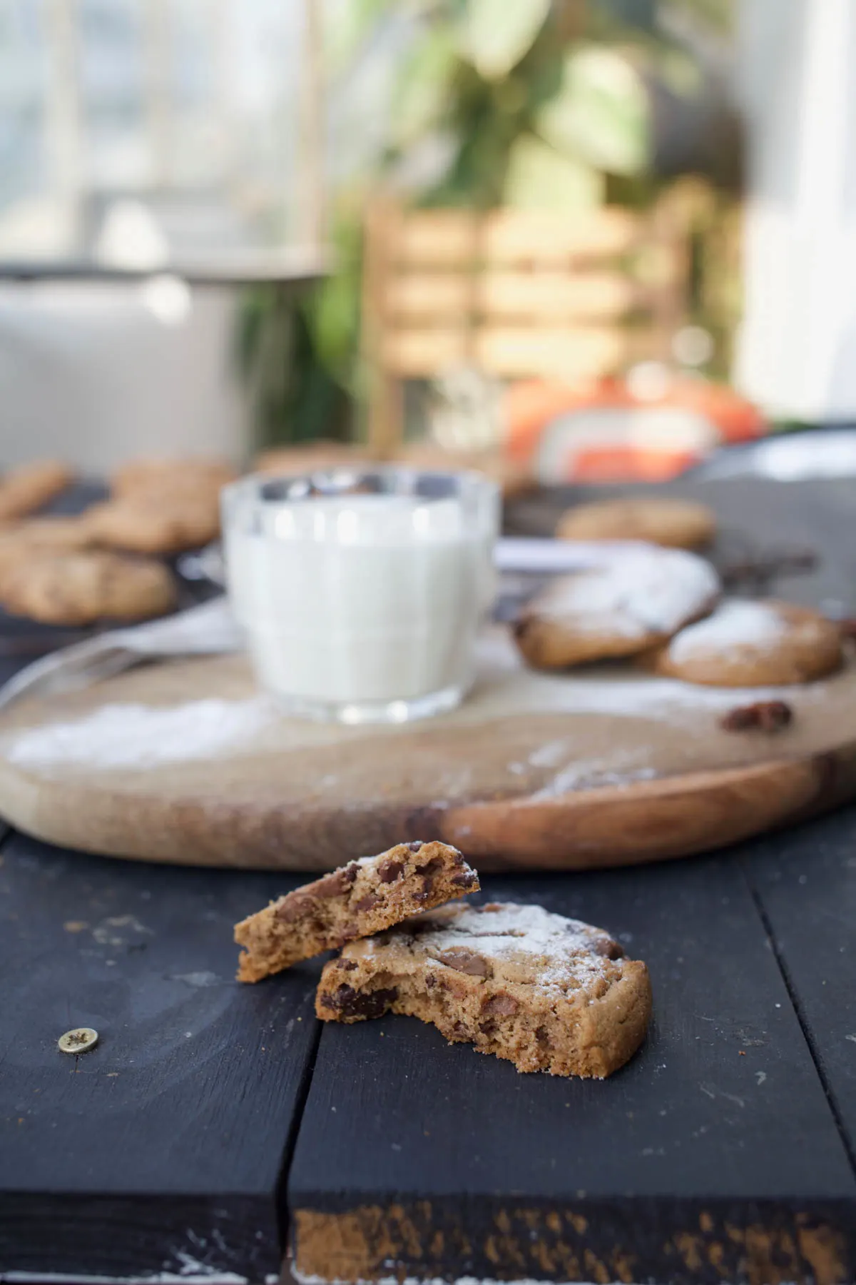 Vegan Pumpkin Cookies with chocolate chips biscuiti cu dovleac