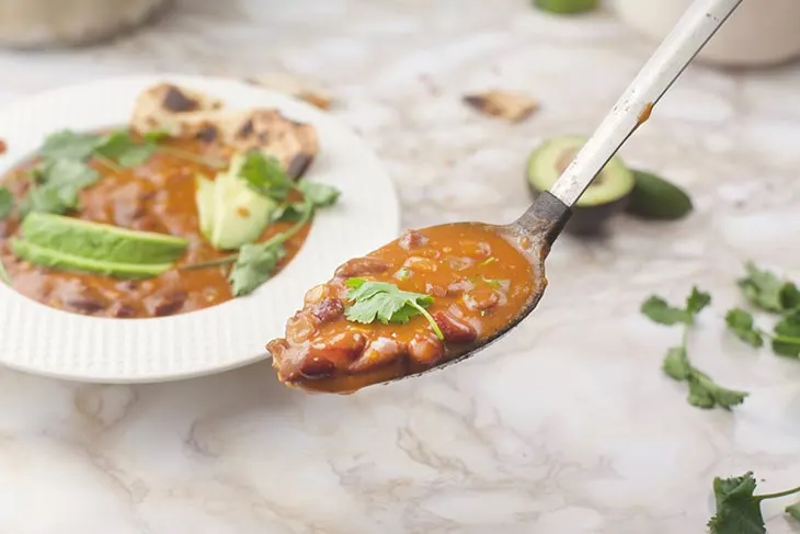 Vegan Tortilla Soup serving