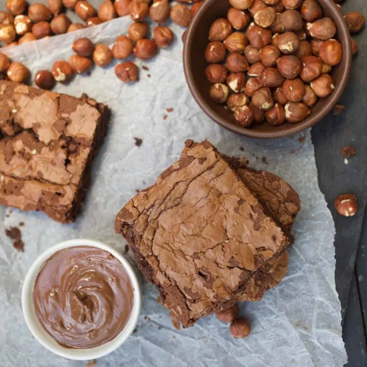 Healthy Vegan Nutella Brownies negrese cu nutella vegan