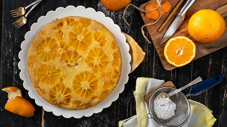 Orange Upside Down Cake Prajitura rasturnata cu portocale