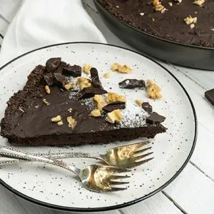 Vegan Chocolate Tart Tarta cu ciocolata de post vegana reteta