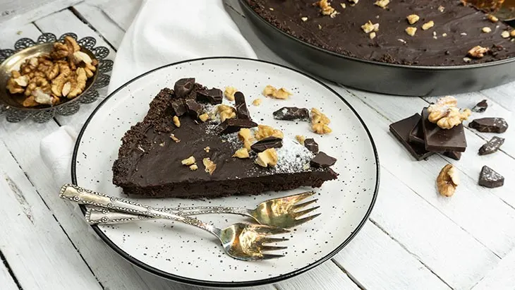 Vegan Chocolate Tart Tarta cu ciocolata de post vegana reteta