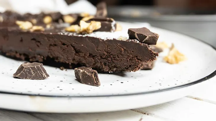 Vegan Chocolate Tart with walnuts