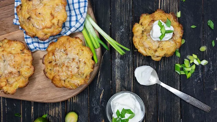 Baked Mashed Potato Cakes Chiftelute coapte de piure de cartofi