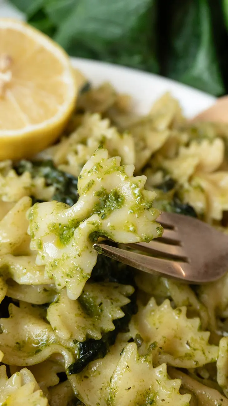 Lemony Pesto Farfalle Pasta Italian Recipe