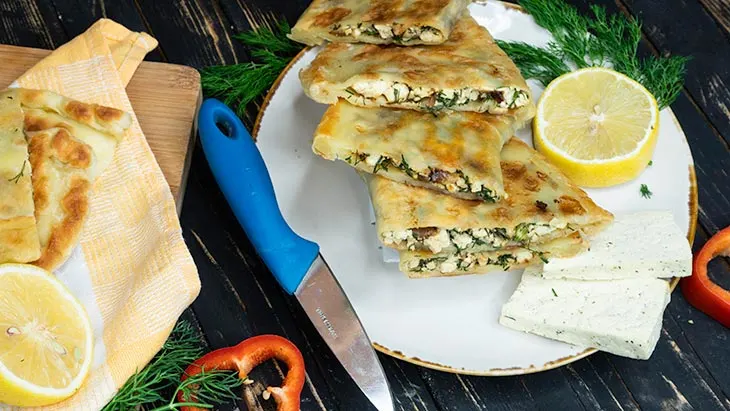 gozleme with tofu cheese