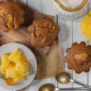 Vegan Pineapple Muffins briose cu ananas reteta desert