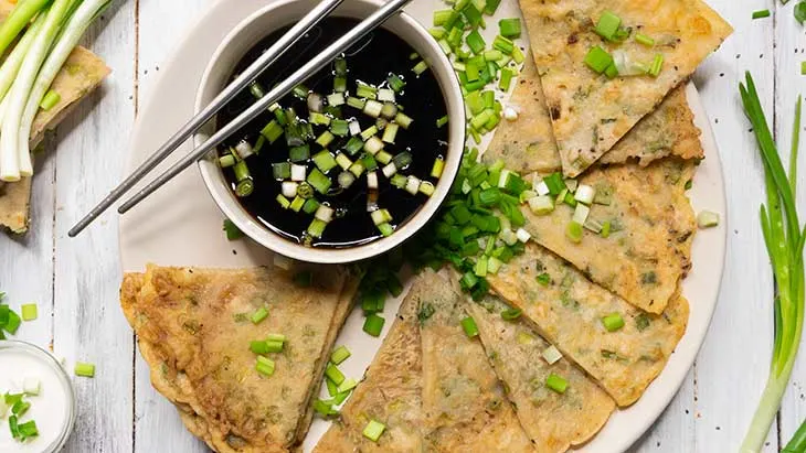 Vegan Scallion Pancakes Clatite cu ceapa verde reteta