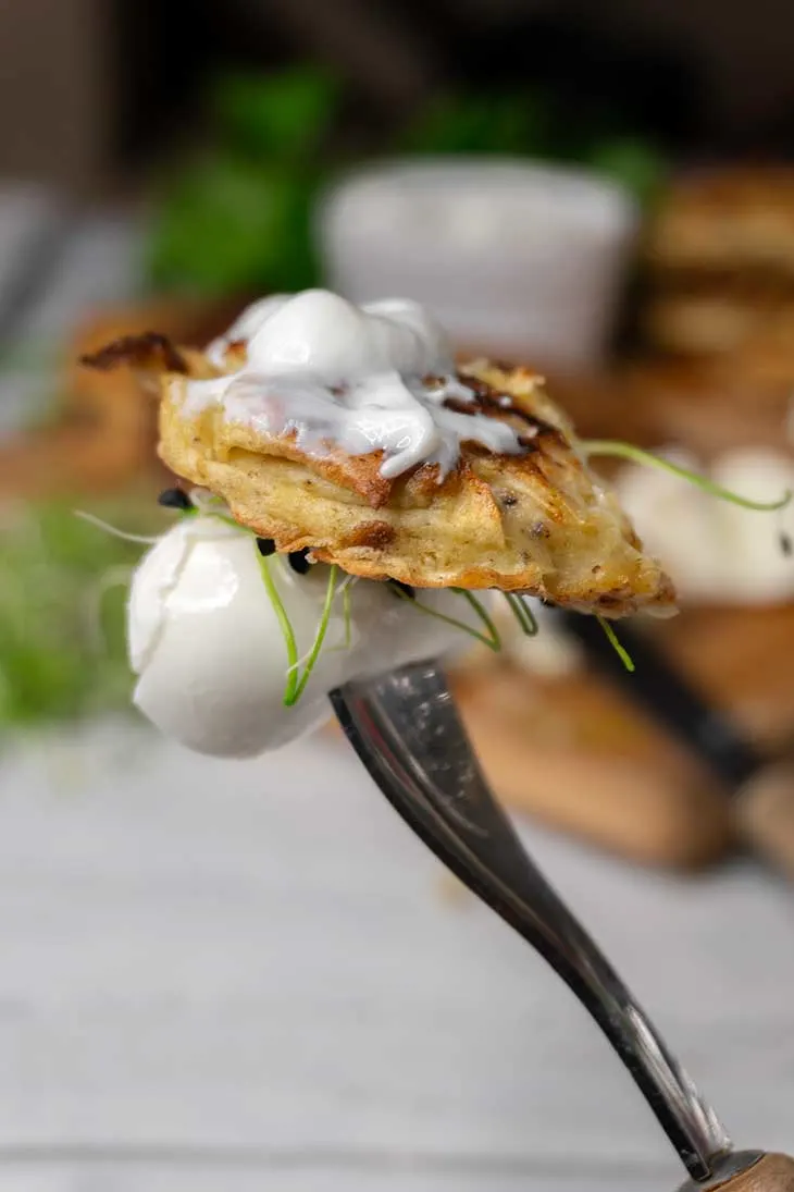 Cabbage Hash Browns with Mozzarella