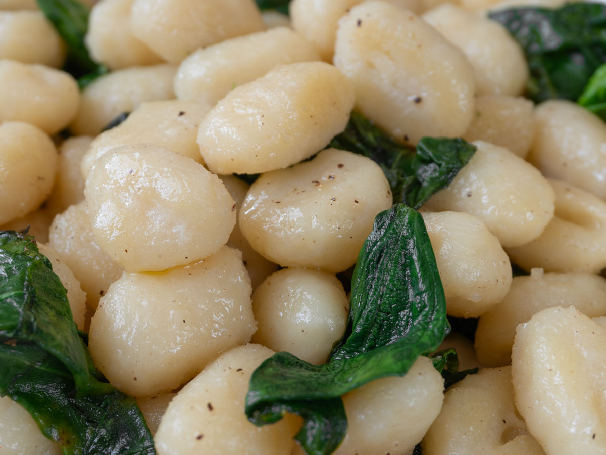 Vegan Cauliflower Gnocchi recipe with spinach