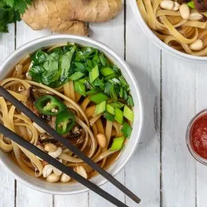 Vegan Udon Soup Asian Noodles Recipe