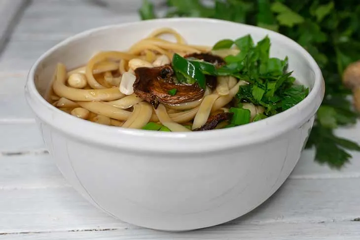 Vegan Udon Soup Asian Noodles Recipe