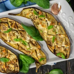 Oven Roasted Eggplants vinete la cuptor cu usturoi