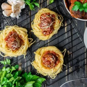 Spaghetti 'Meatball' Cups