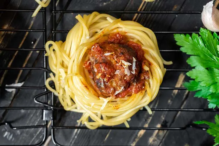Spaghetti 'Meatball' Cups Appetizer