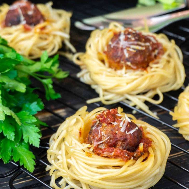 Spaghetti 'Meatball' Nests