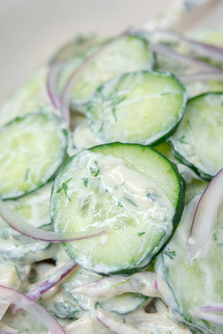 Creamy cucumber salad yogurt dressing