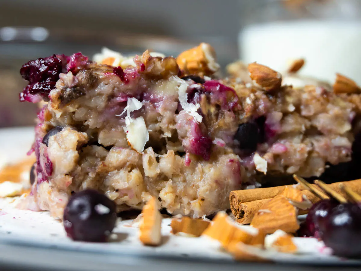 Vegan Banana Protein Baked Oatmeal