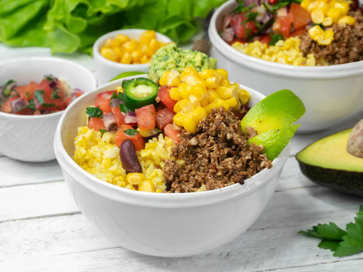 taco bowl vegetarian cu legume