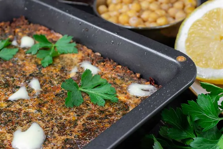 baked falafel in a pan