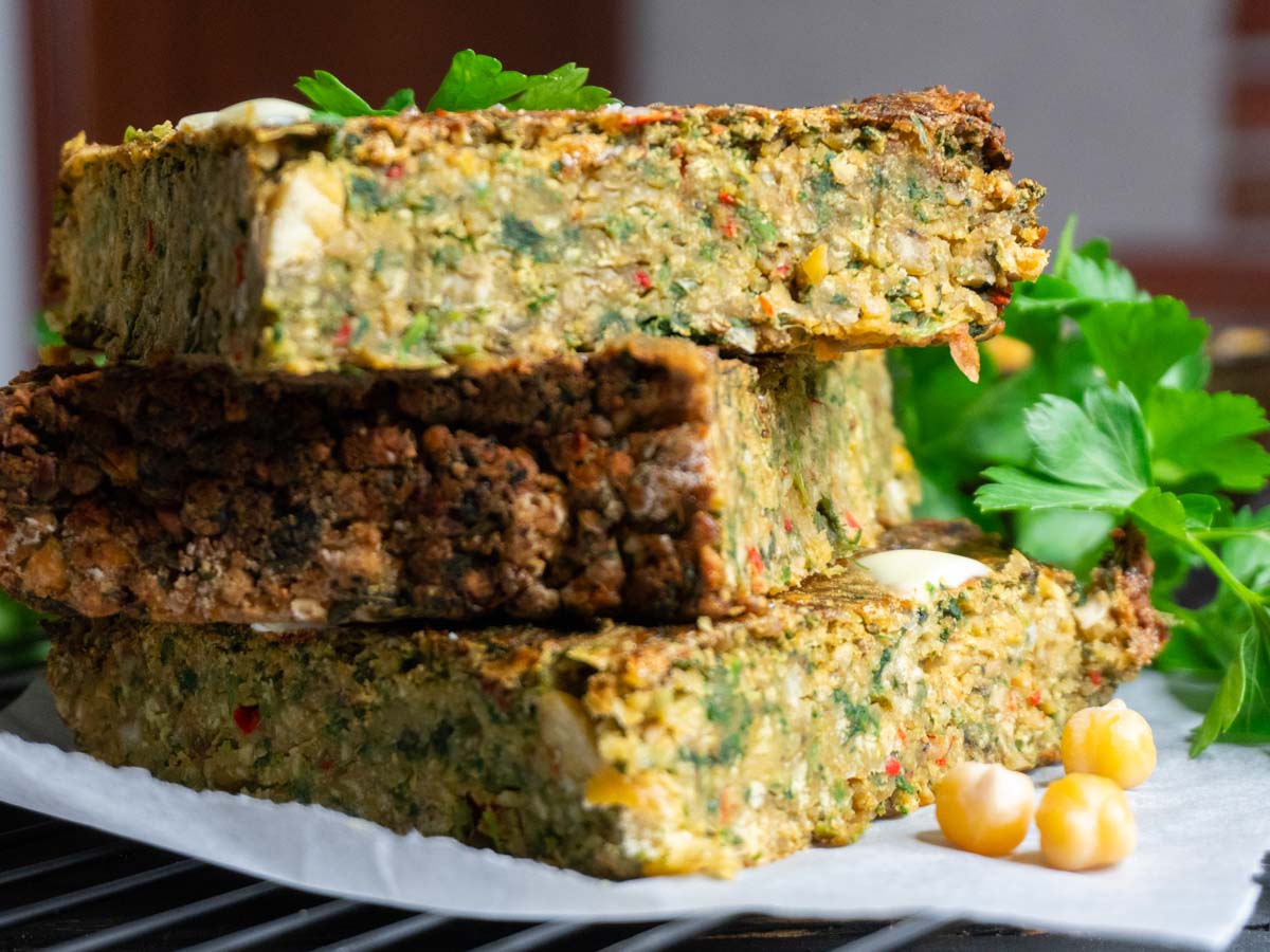 falafel in a pan perfect for meal prep