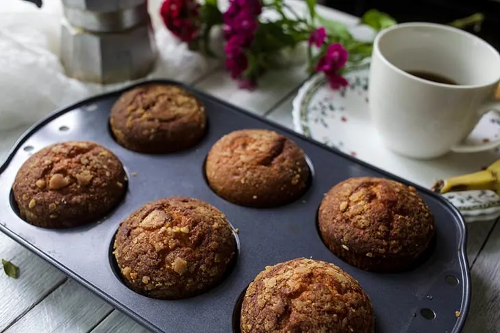 Banana Bread Muffins Briose cu banane reteta