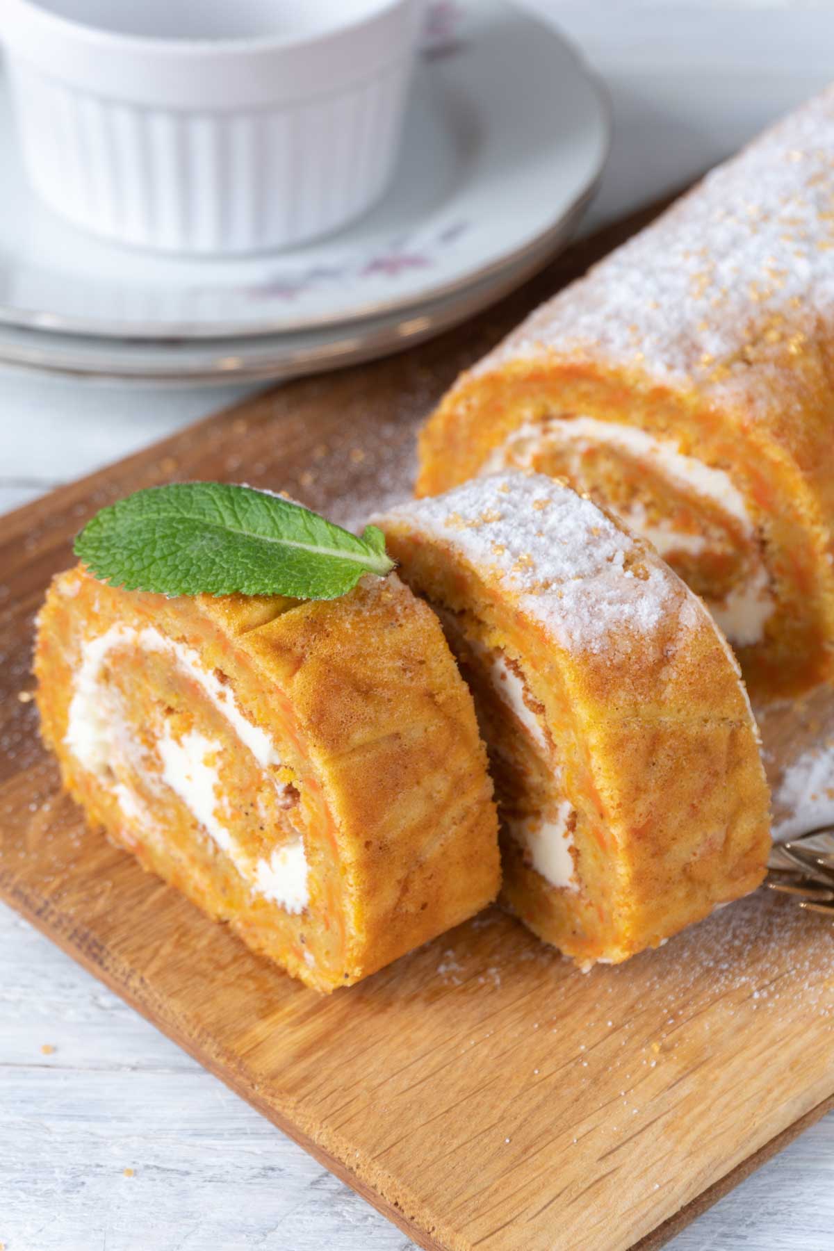 healthy Carrot Cake Swiss Roll 