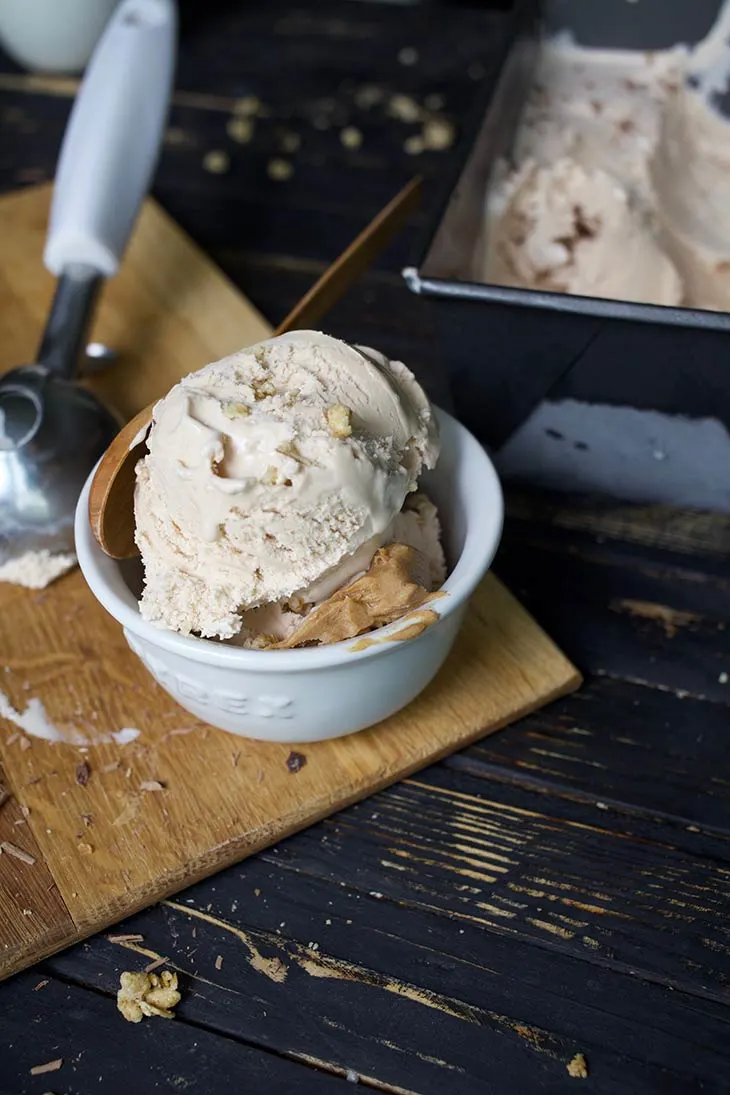 Vegan chocolate peanut butter ice cream