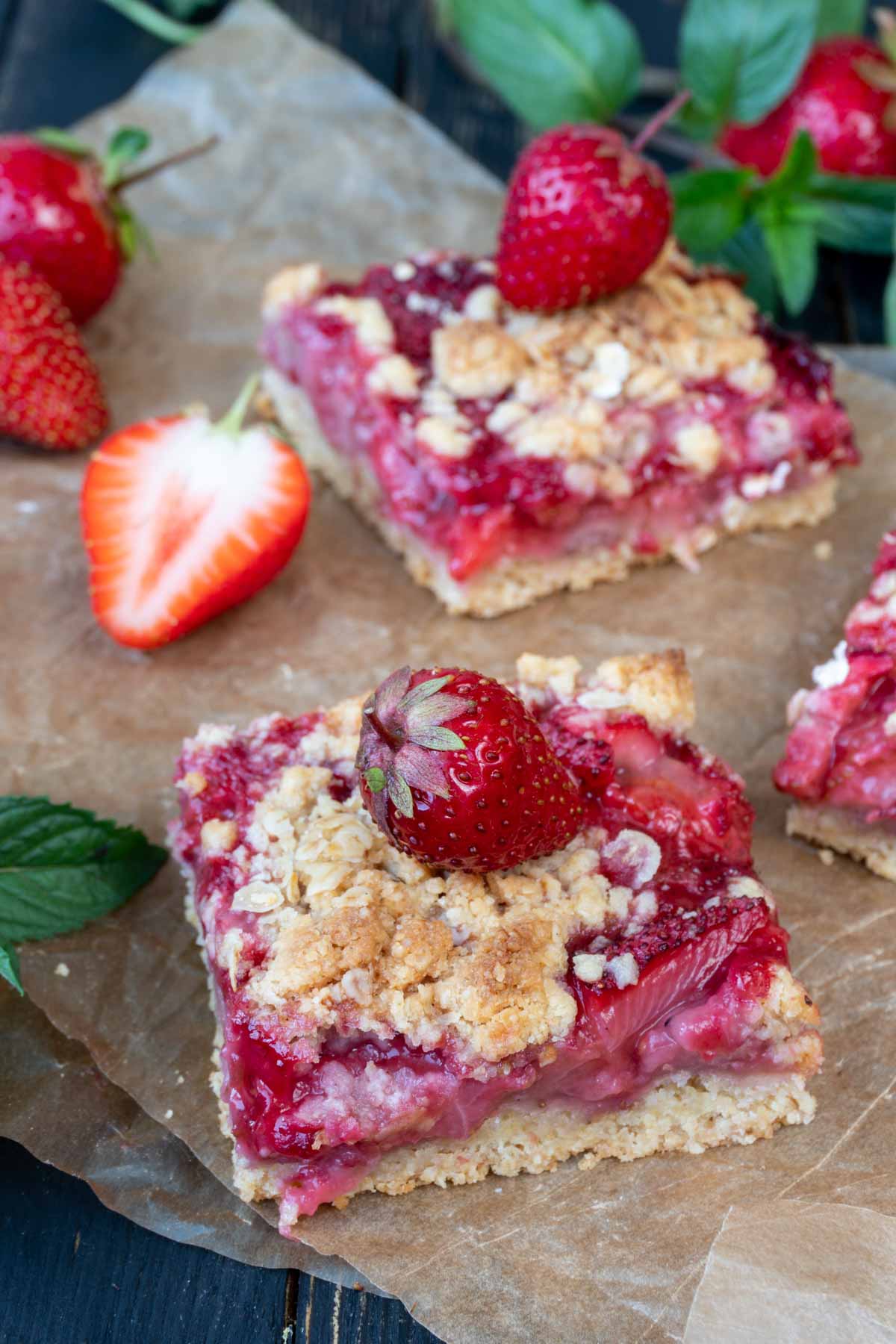 Strawberry Crumb Bars summer recipe