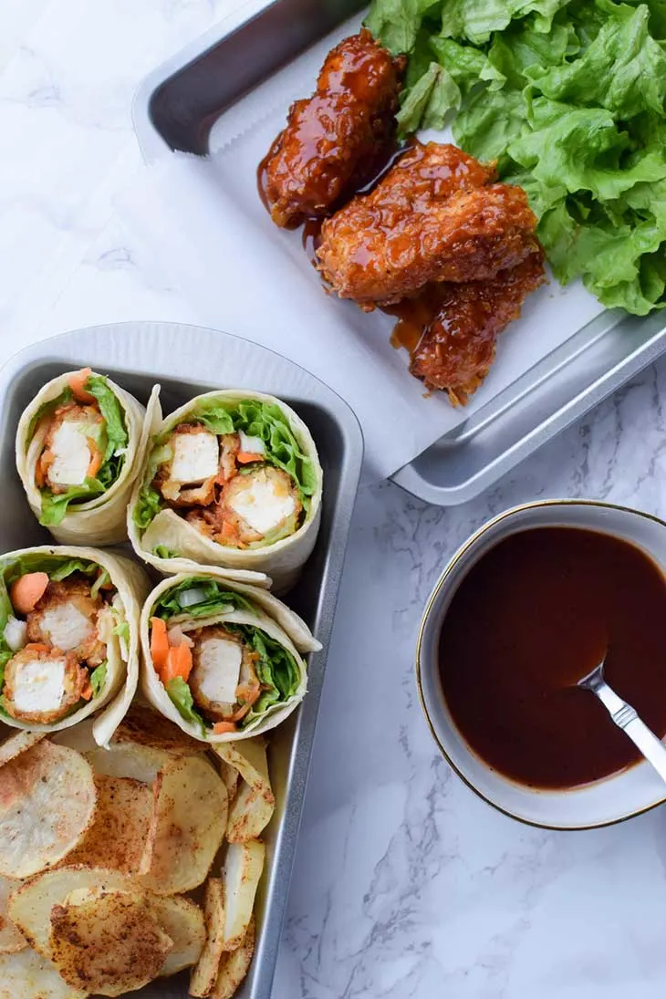 Crispy BBQ Tofu Wraps