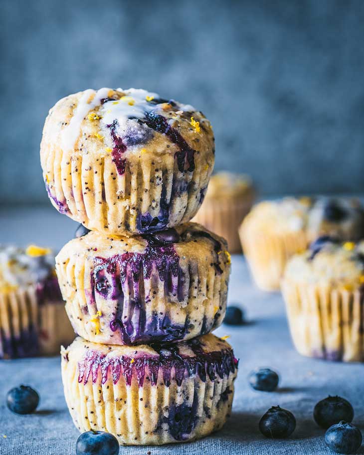 Vegan Blueberry Lemon Poppy Seed Muffins
