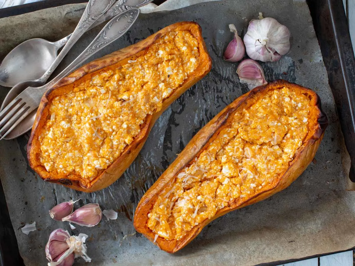 cheesy baked butternut squash