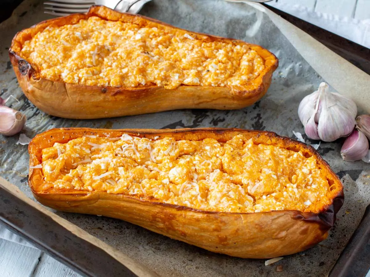 vegan baked butternut squash