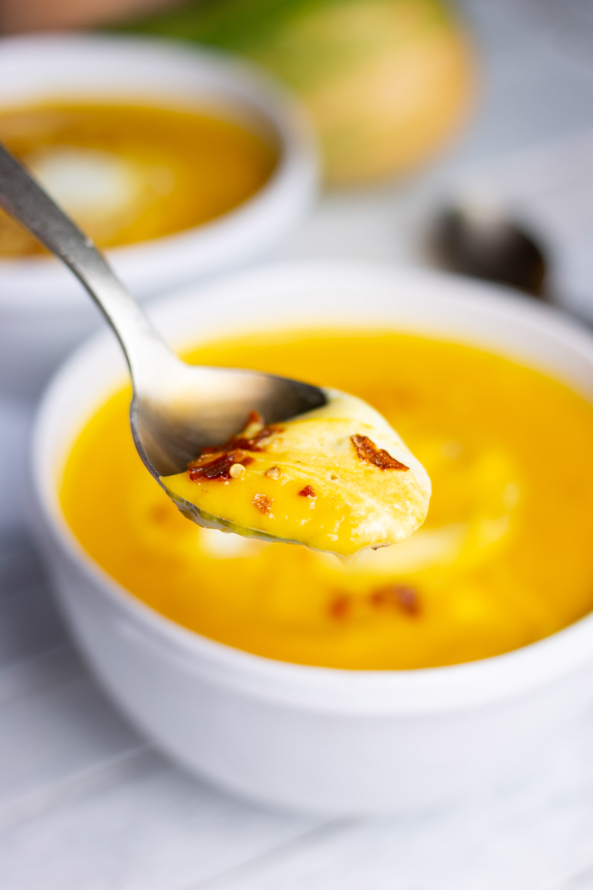 Creamy spicy pumpkin soup