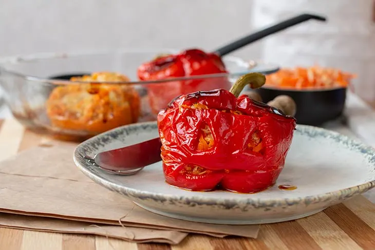 Halloween stuffed peppers vegan recipe