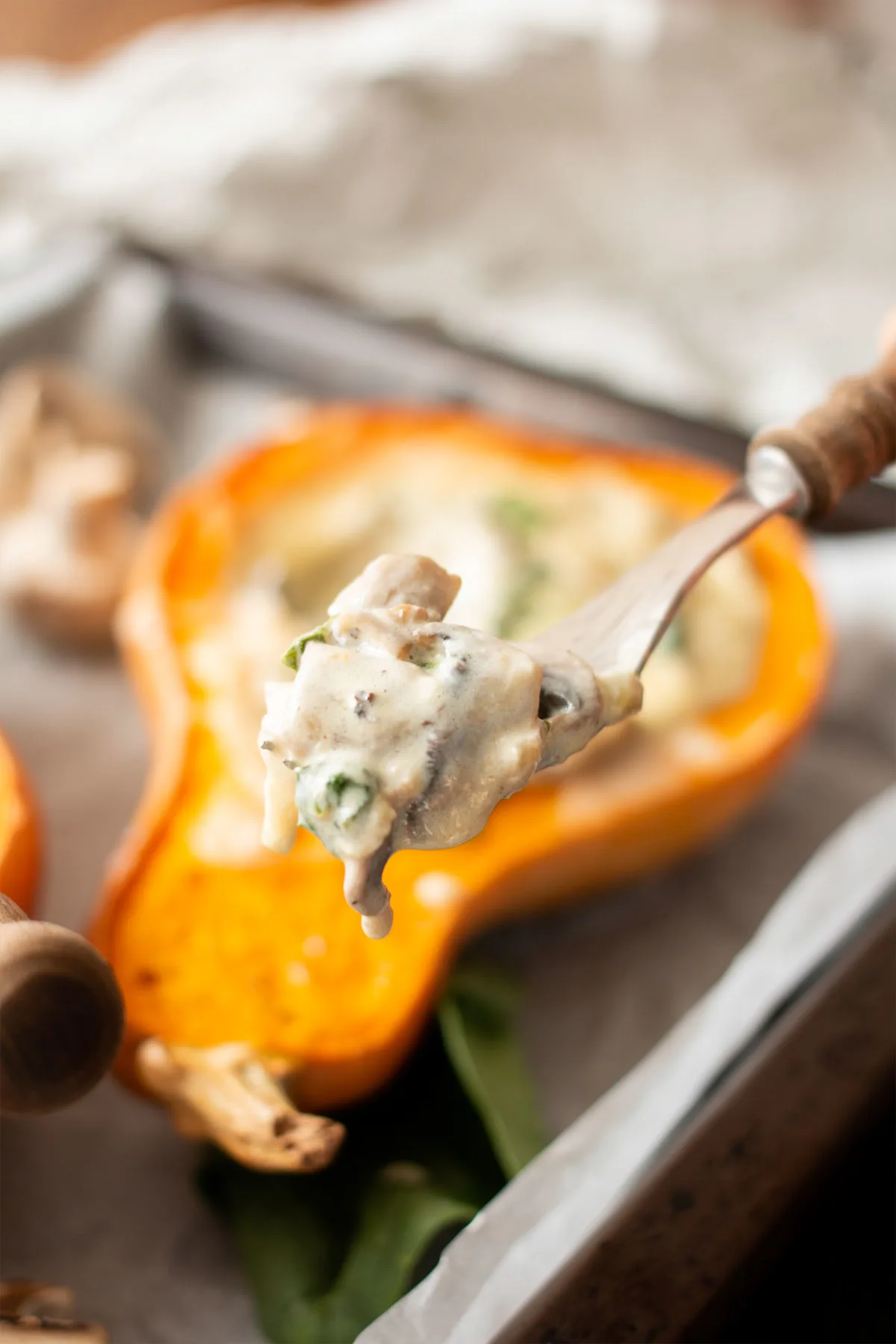 mushroom Stuffed Butternut Squash recipe