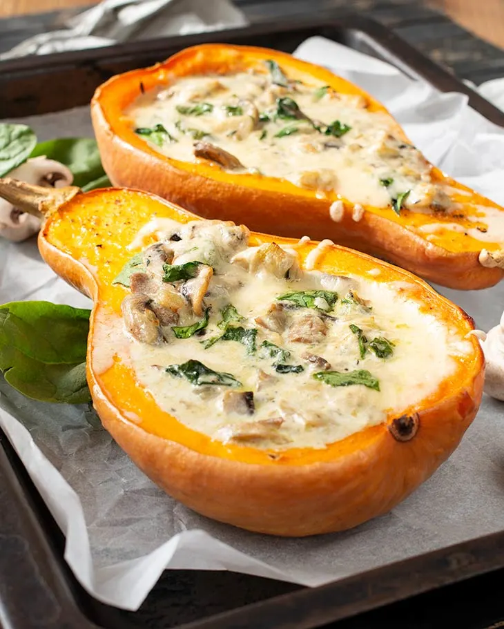 Stuffed Butternut Squash vegan recipe