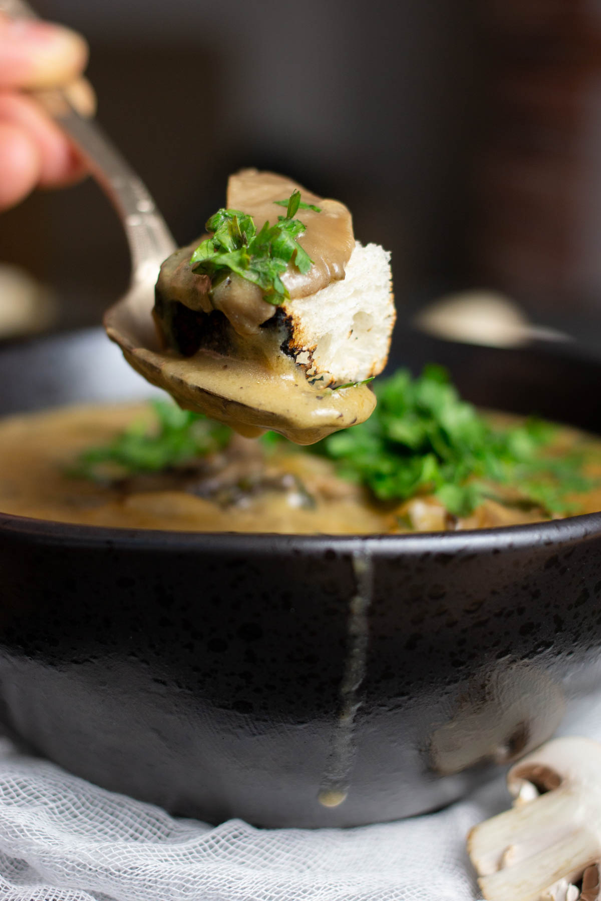 vegan mixed mushroom soup