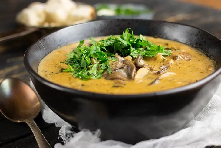 Vegan Mixed Mushroom Soup