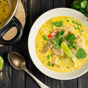 Coconut curry chicken soup