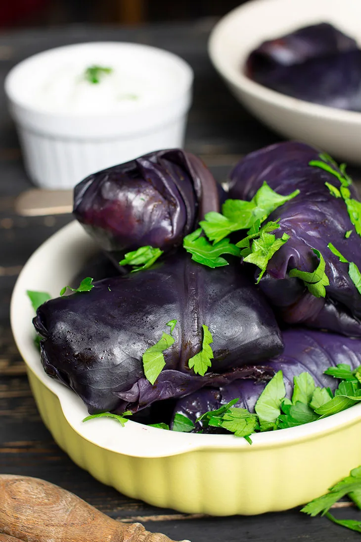 Stuffed Red Cabbage Rolls for Christmas